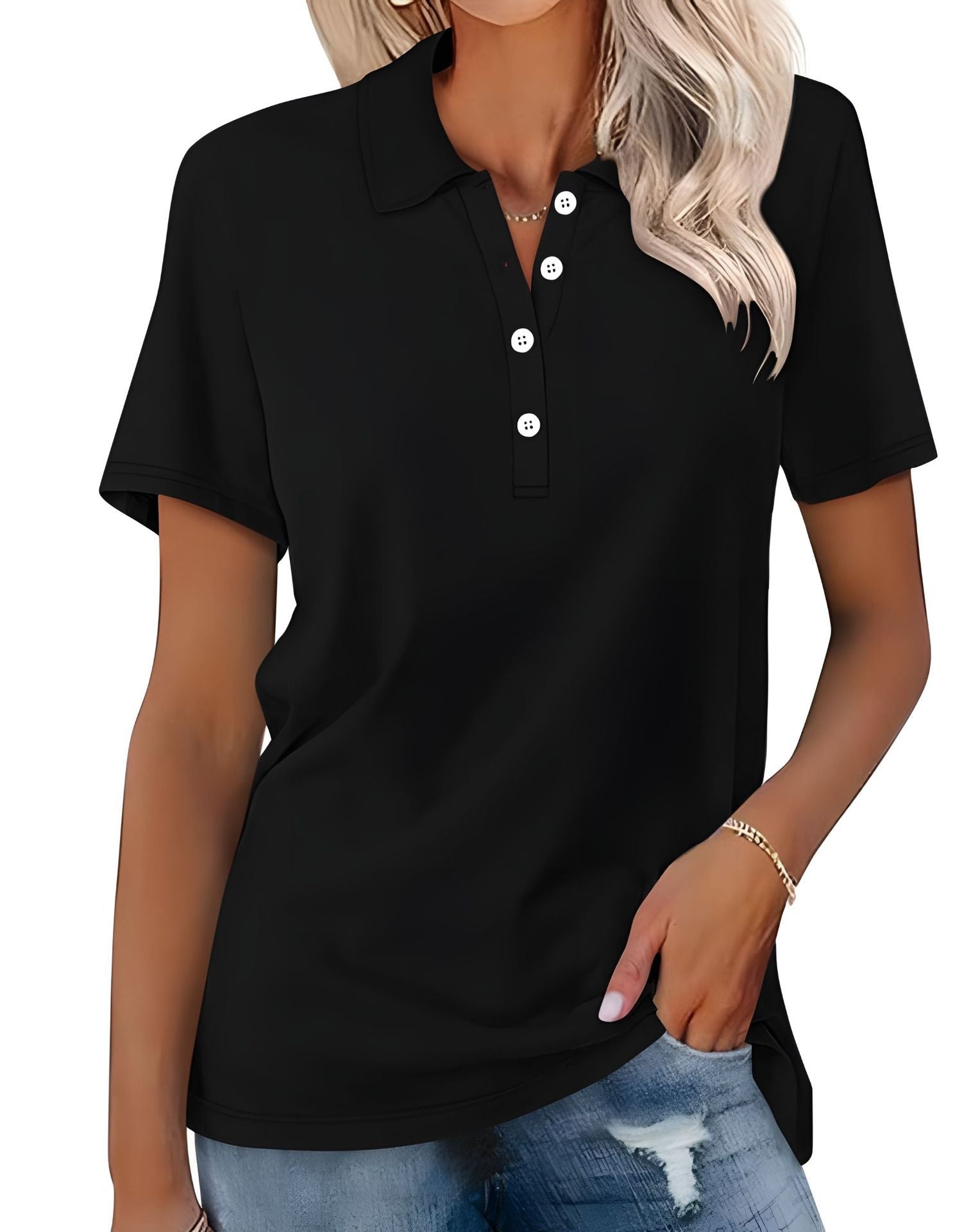 Teresa - Legeres Kurzarm-Poloshirt für Damen