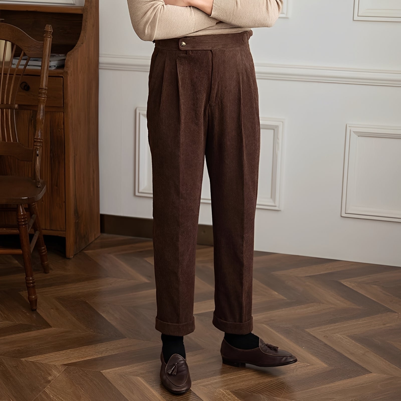 Rafael - Hochgeschnittene Hosen aus Cord