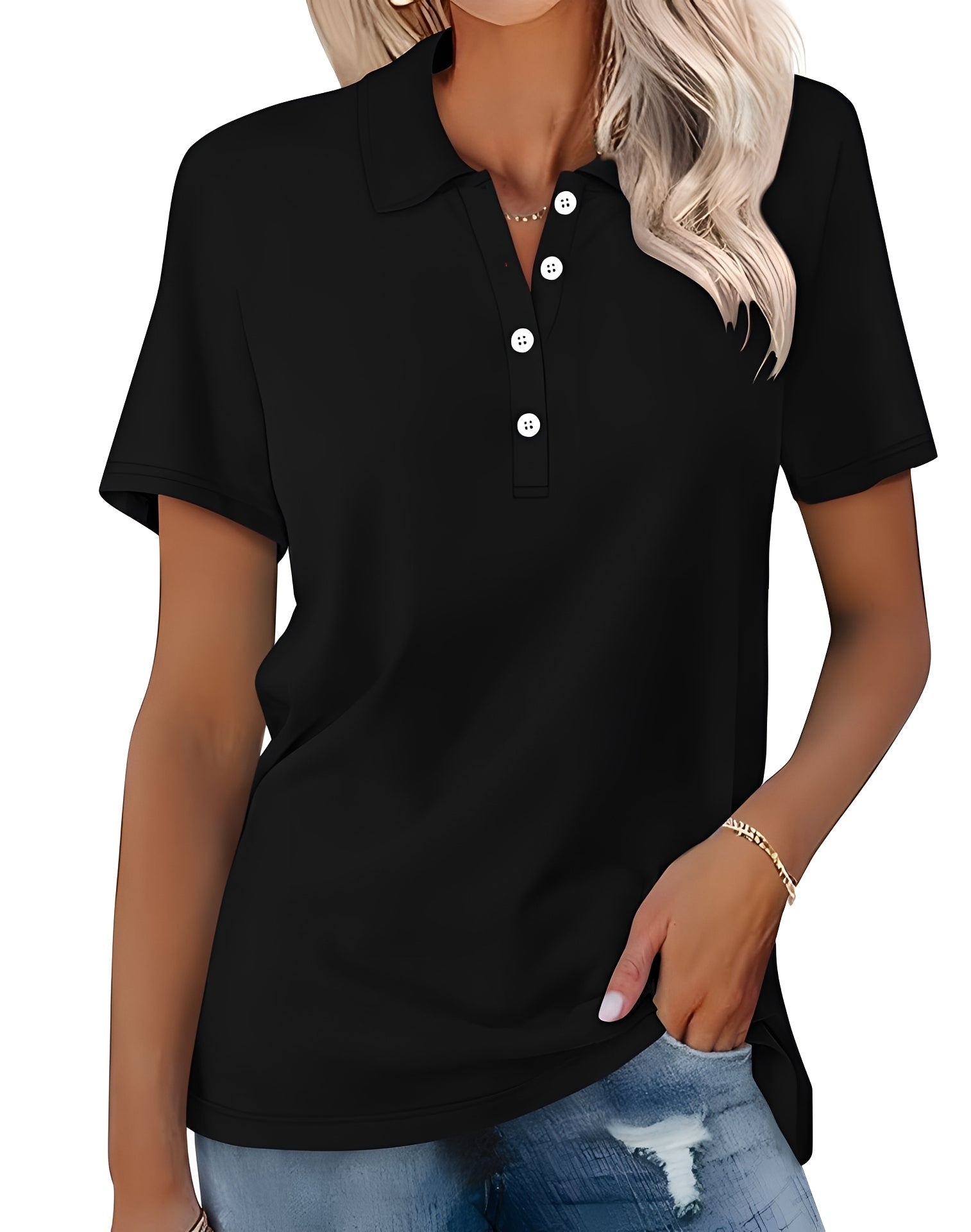 Amanda - Damen-Poloshirt mit kurzen Ärmeln für bequemen Tragekomfort