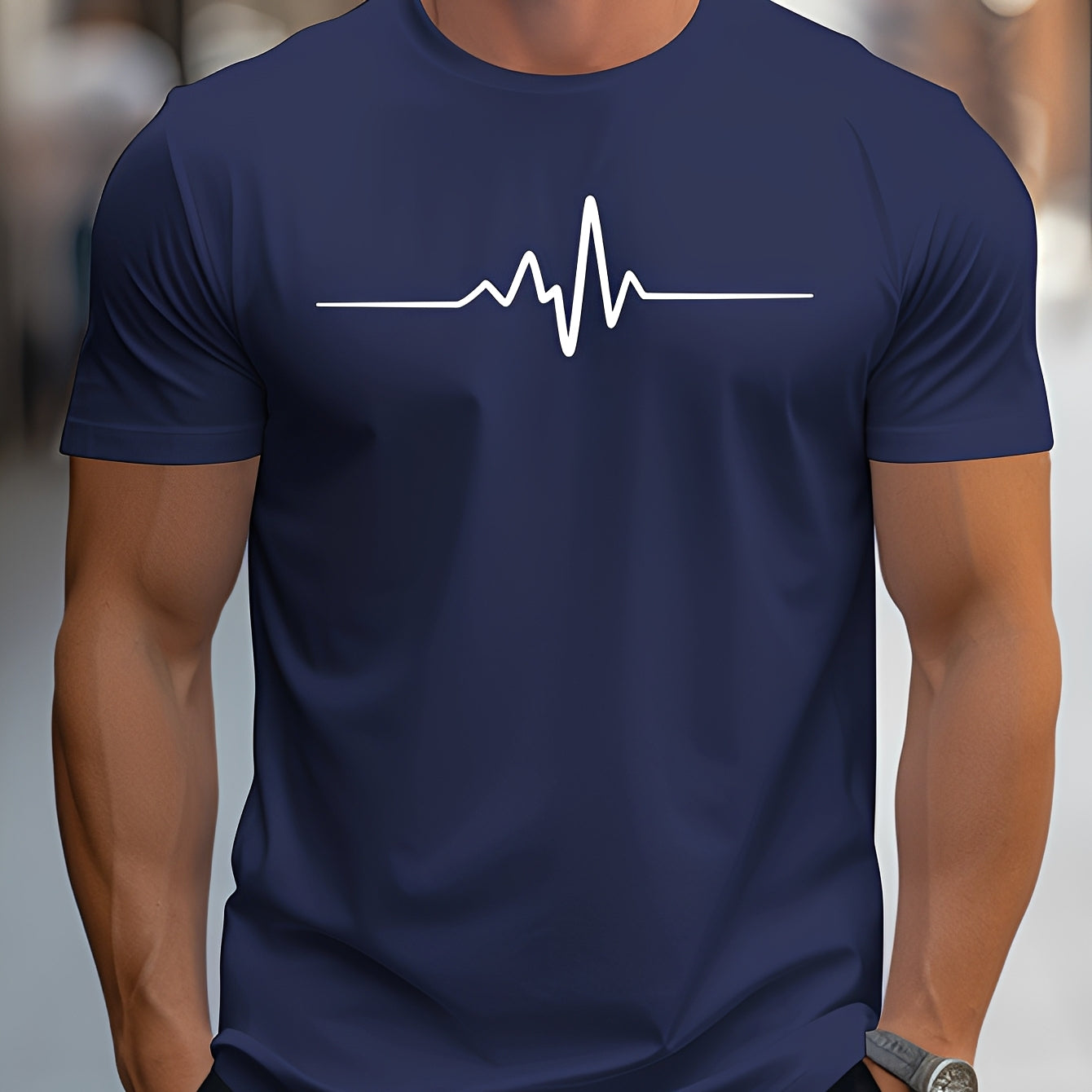 Russell - Eng anliegendes bedrucktes T-Shirt für Männer