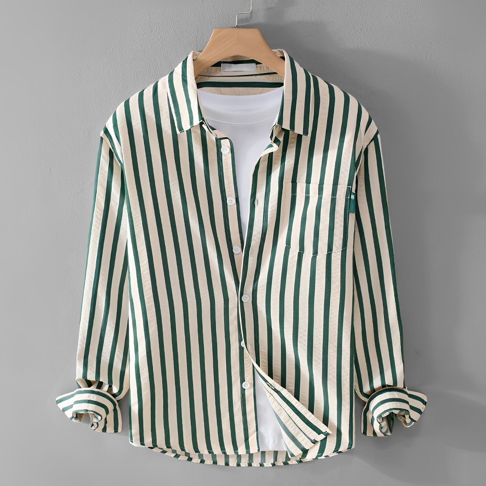 Marvin - Elegantes gestreiftes Langarmhemd