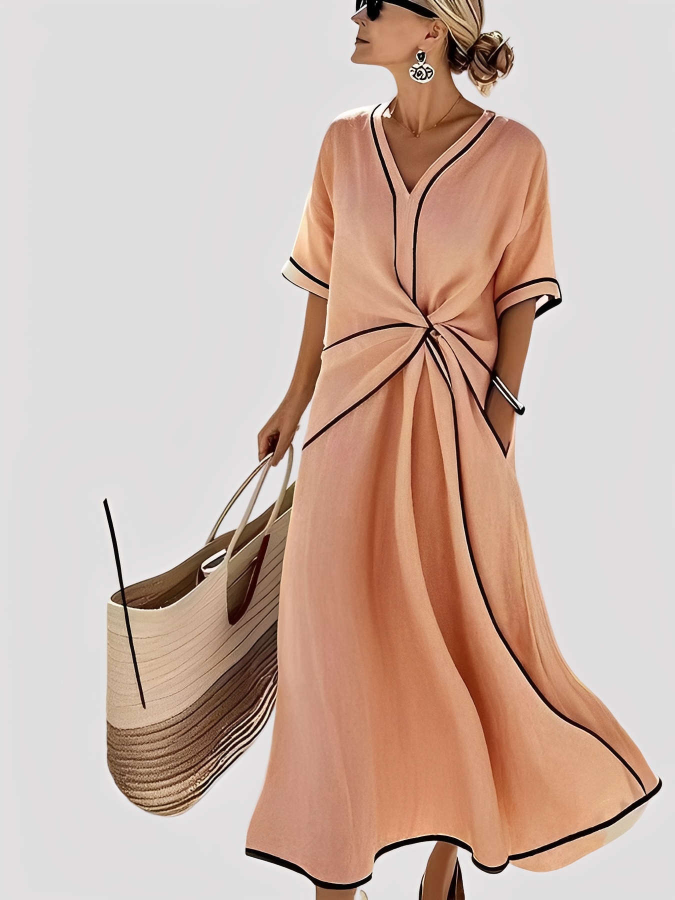 Mabel - Stilvolles, locker geschnittenes Damen-Maxikleid