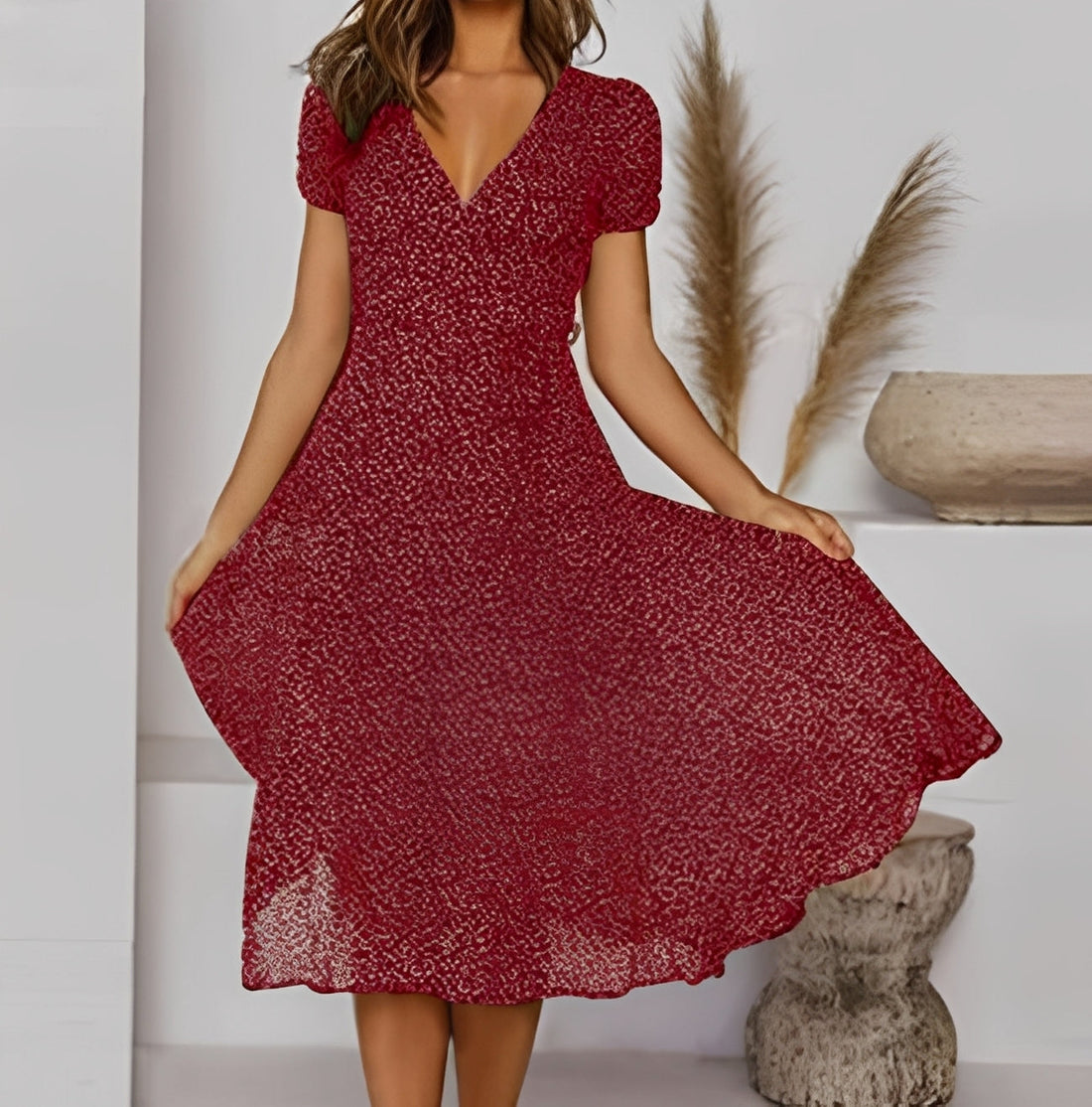 Elizabeth - Lässiges, lockeres Damen-Kurzarmkleid