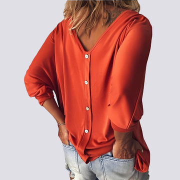 Bernice - Elegantes Top mit Knöpfen auf der Rückseite