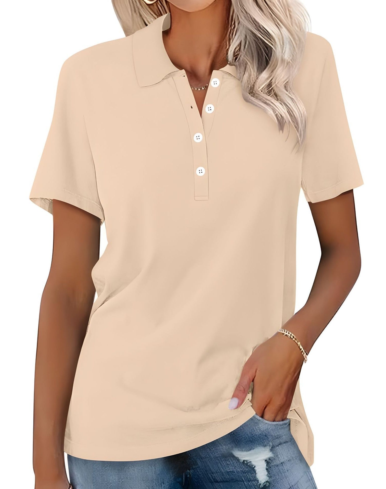 Teresa - Legeres Kurzarm-Poloshirt für Damen