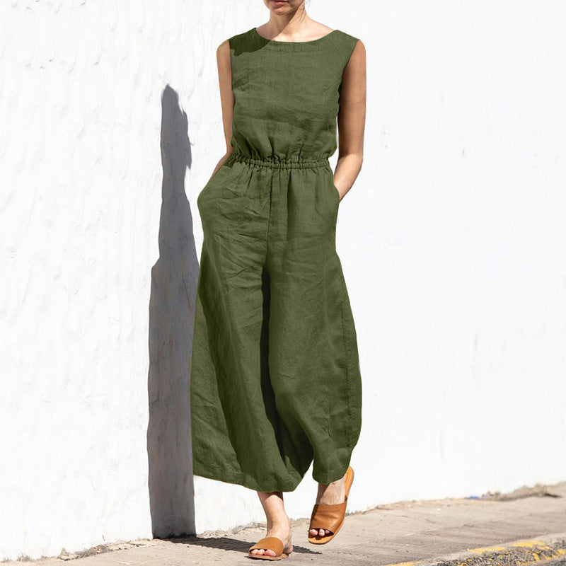 Angela - Lässiger ärmelloser Damenjumpsuit