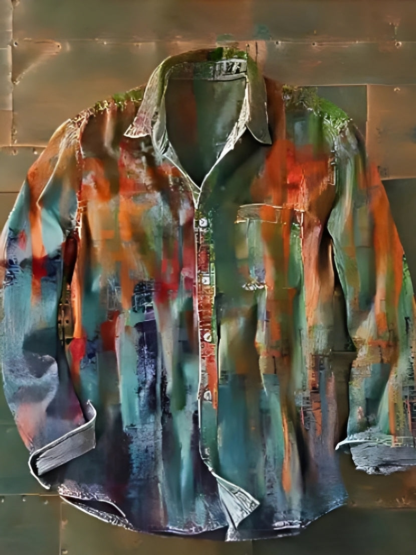 Charles – Langarmhemd für Herren – Bunt und Retro