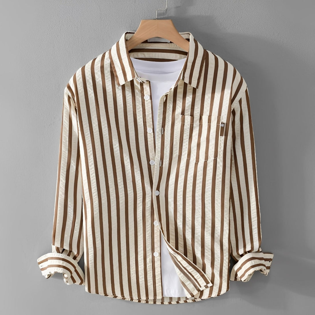 Marvin - Elegantes gestreiftes Langarmhemd