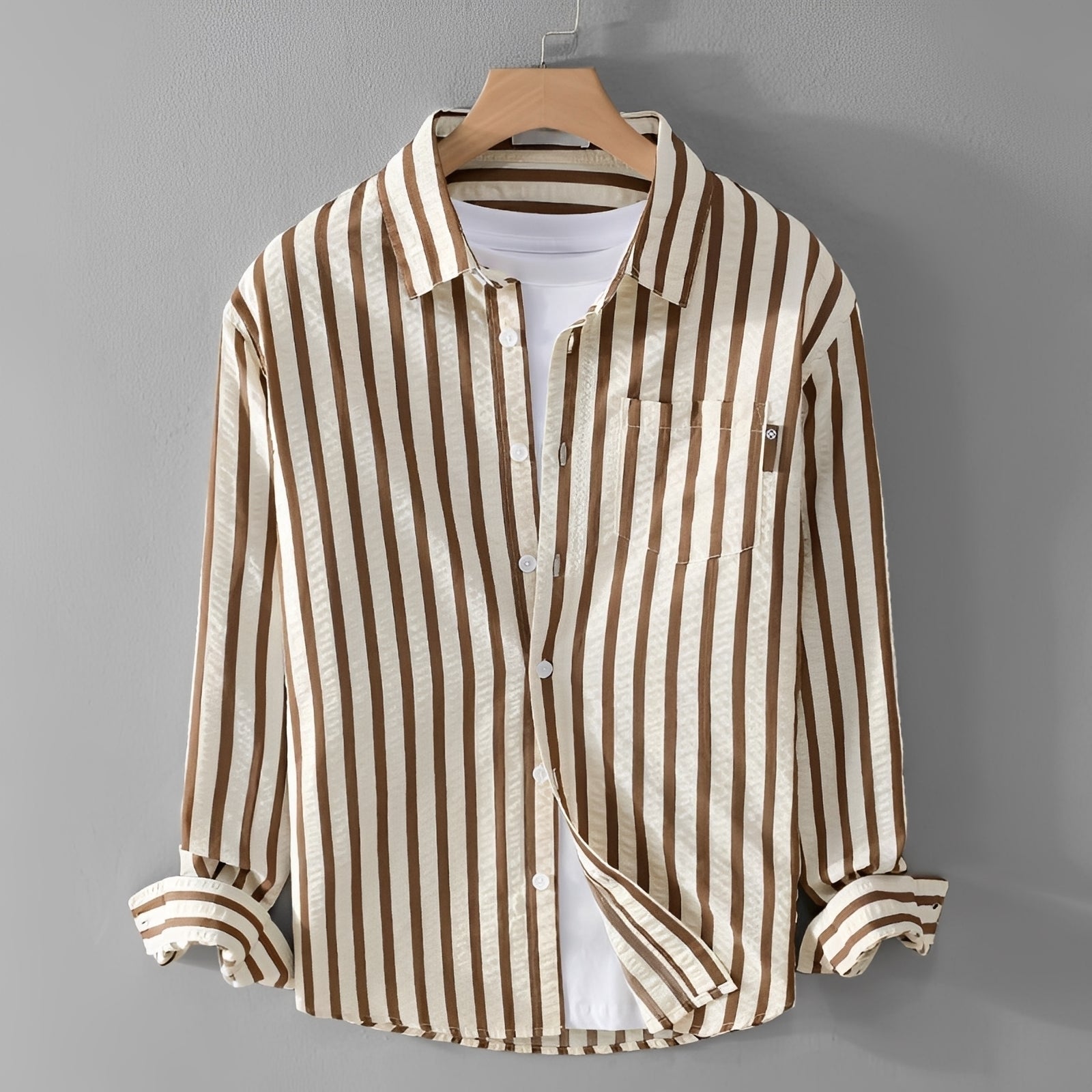 Marvin - Elegantes gestreiftes Langarmhemd