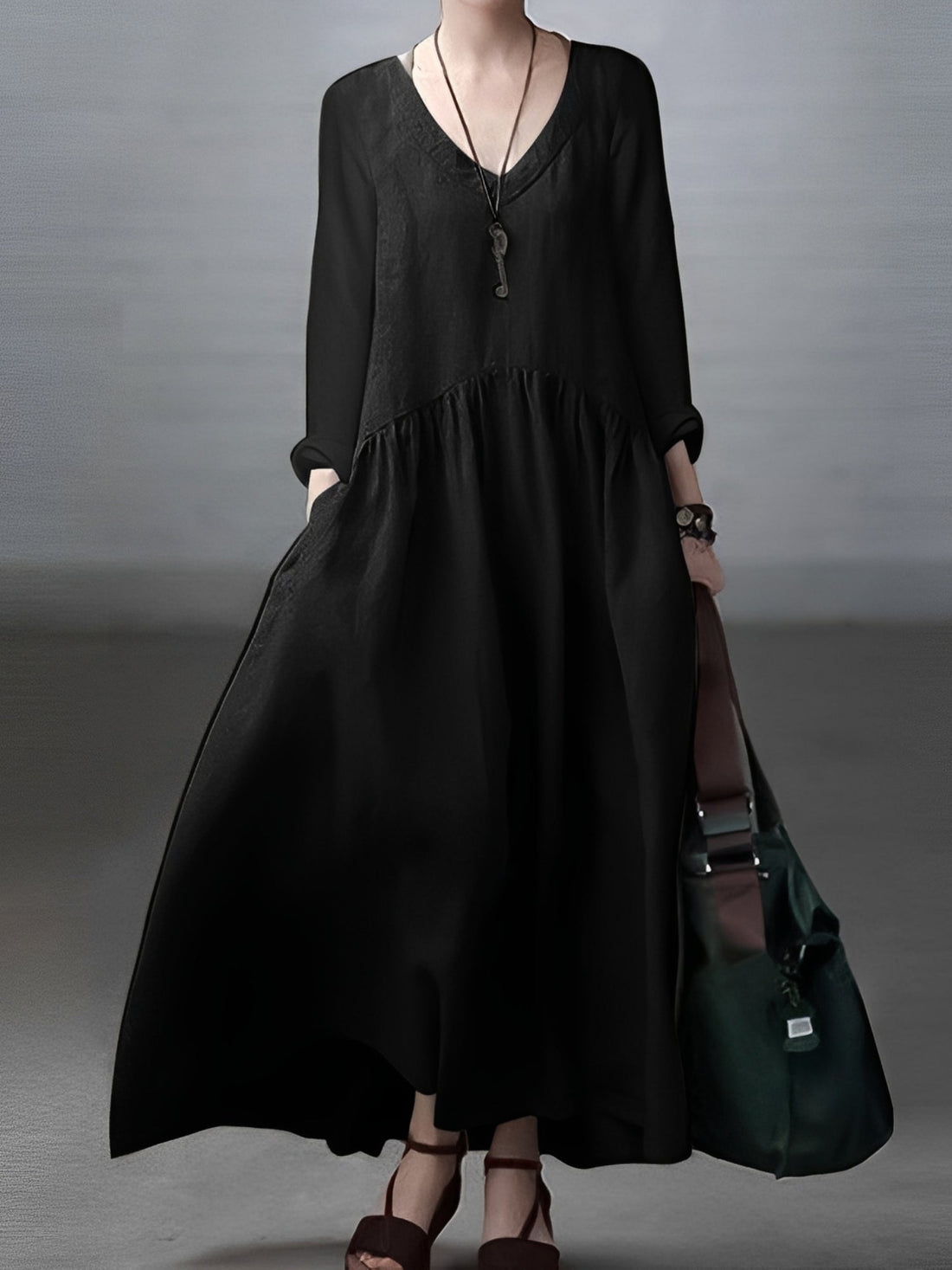 Lindy - Bequemes, lässiges Damenkleid mit V-Ausschnitt