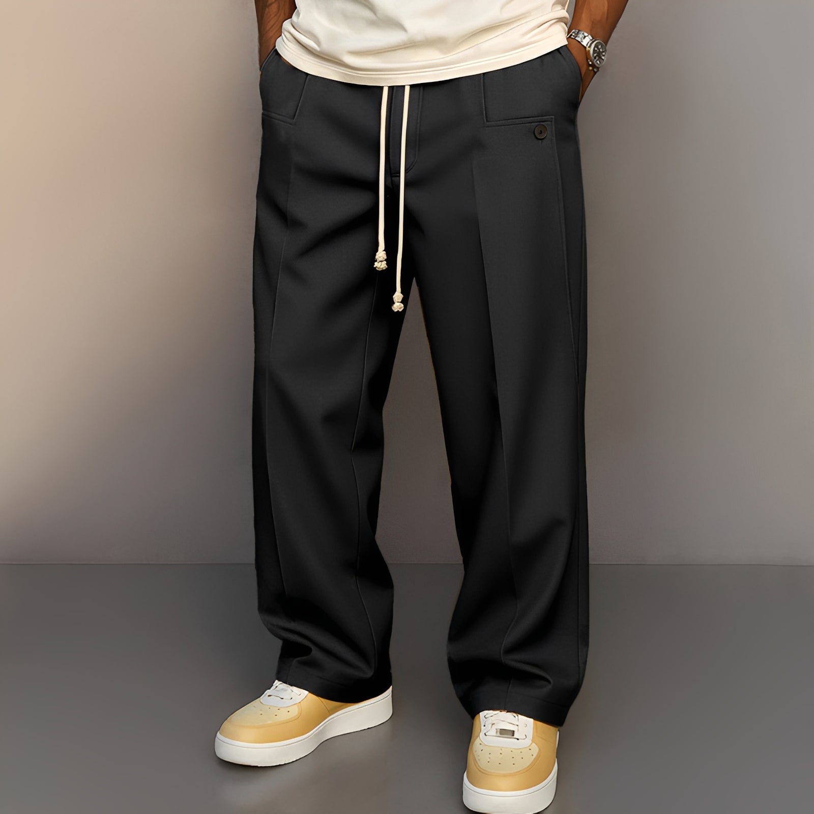 Conor - Lässige Hose für Herren mit geradem Schnitt und Kordelzug