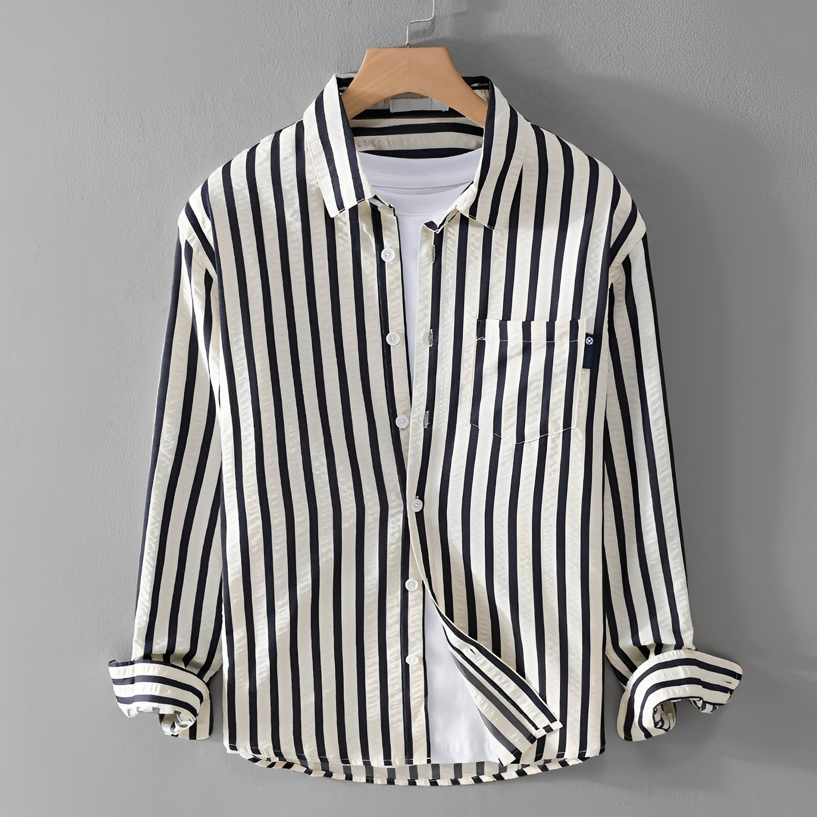 Marvin - Elegantes gestreiftes Langarmhemd