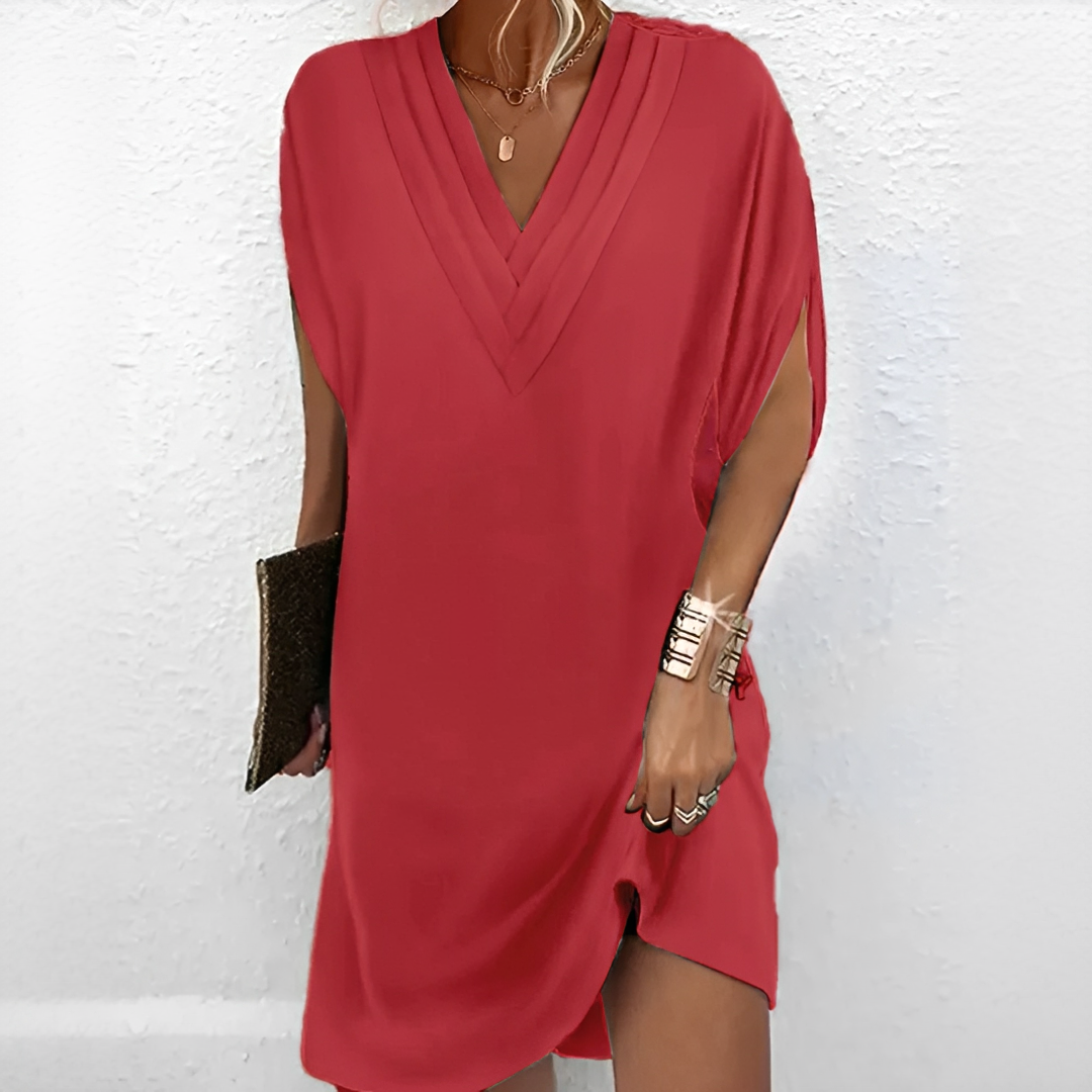 Jazlynn - Gefaltetes Kleid mit Fledermausärmeln