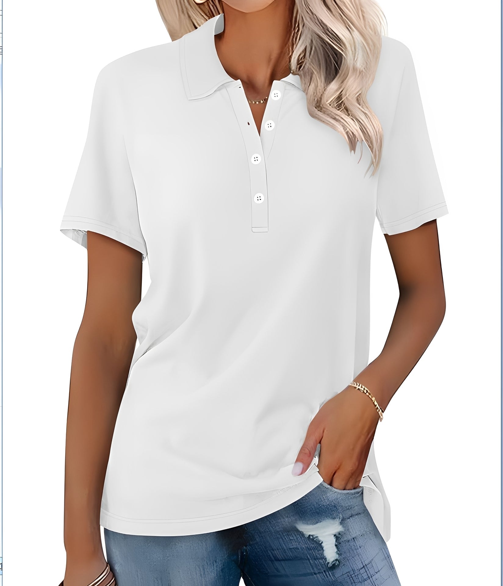 Amanda - Damen-Poloshirt mit kurzen Ärmeln für bequemen Tragekomfort