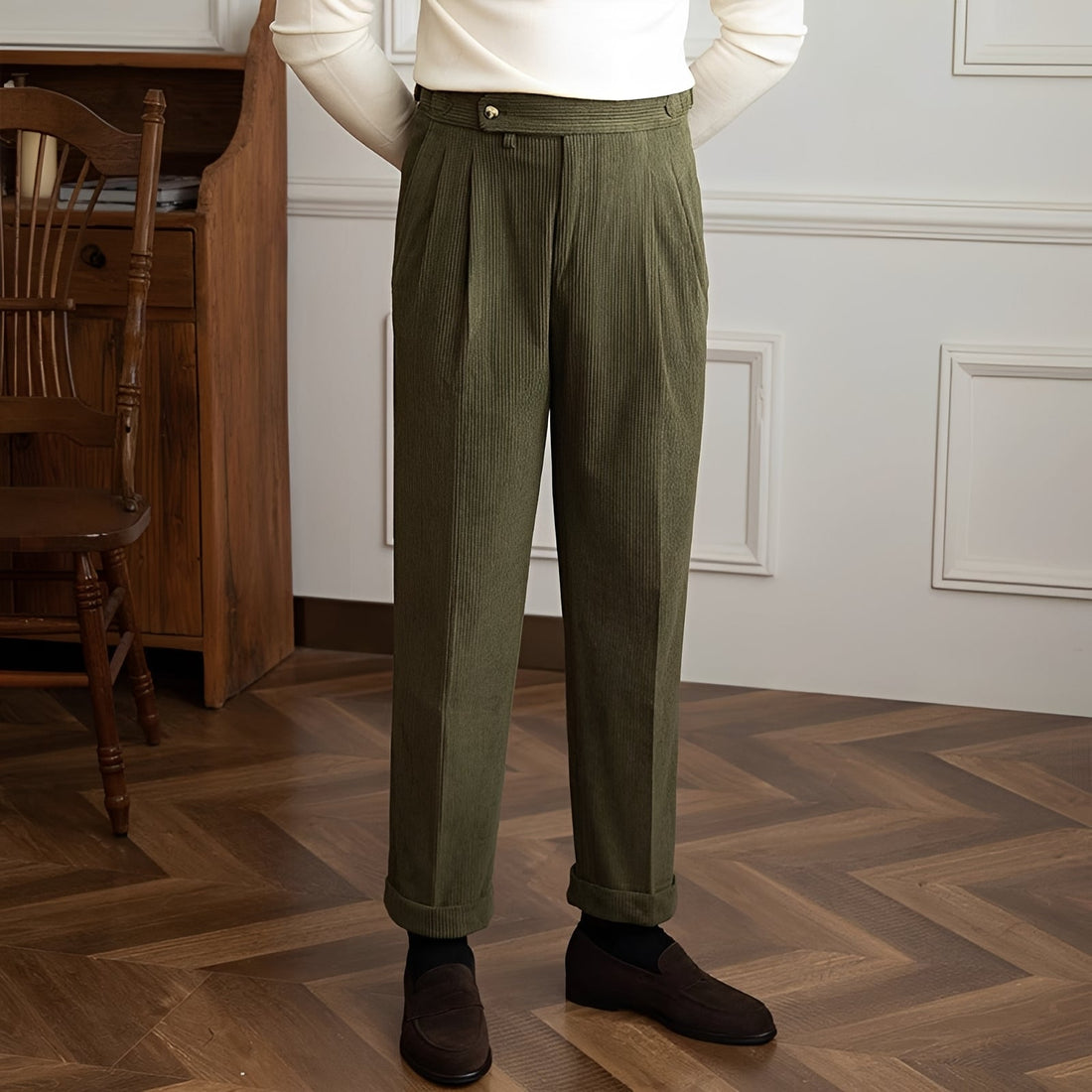 Rafael - Hochgeschnittene Hosen aus Cord