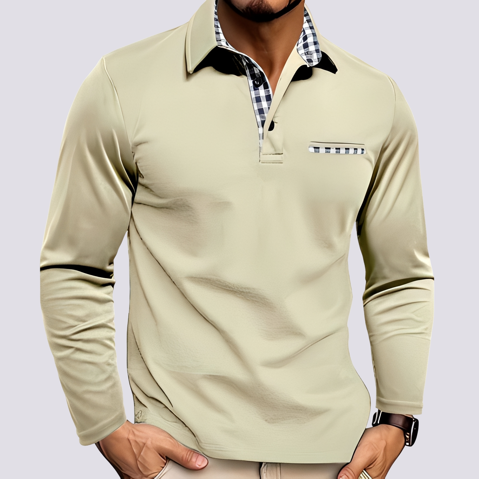 Mark – Herren-Polohemd – Langarm-Casualhemden