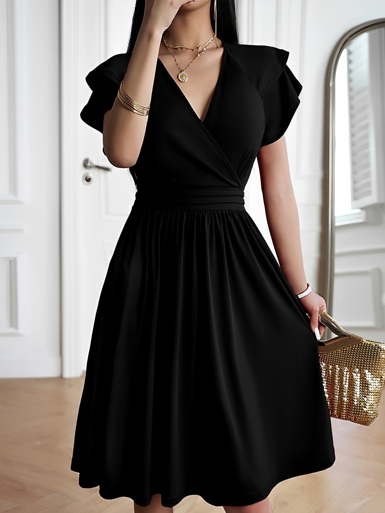 Laura - Schickes V-Ausschnitt-Kleid für Damen