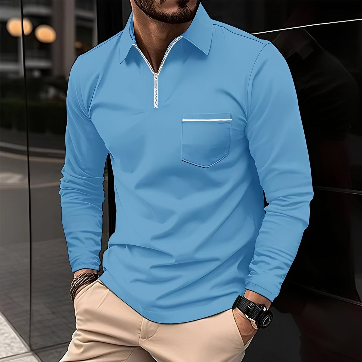 Jackson - Herren Langarm-Poloshirt - für den Alltag