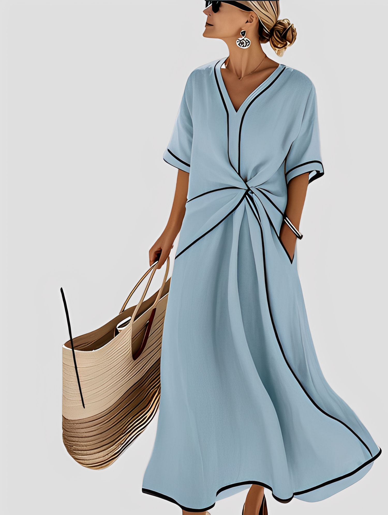 Mabel - Stilvolles, locker geschnittenes Damen-Maxikleid
