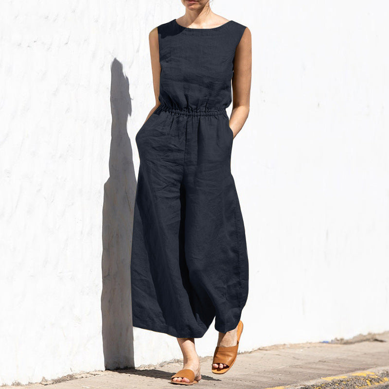 Angela - Lässiger ärmelloser Damenjumpsuit