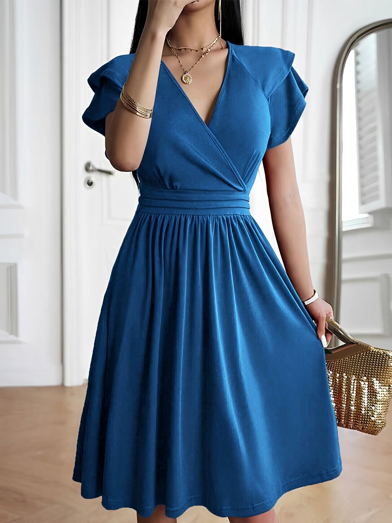 Laura - Schickes V-Ausschnitt-Kleid für Damen