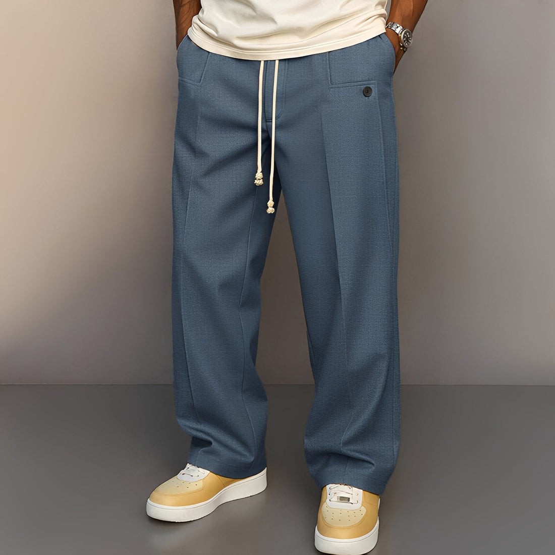 Conor - Lässige Hose für Herren mit geradem Schnitt und Kordelzug