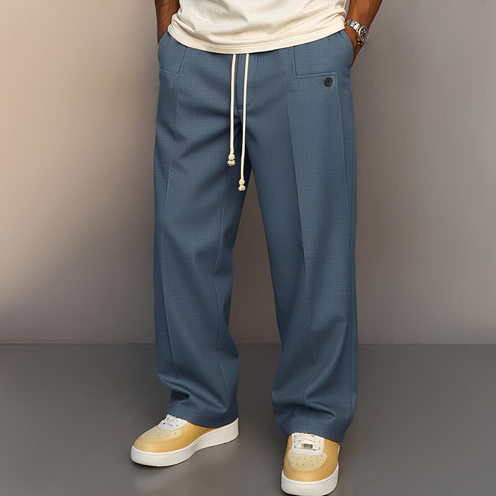 Conor - Lässige Hose für Herren mit geradem Schnitt und Kordelzug