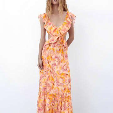 Hazel - Damenkleid mit eleganten Mustern und Rüschen