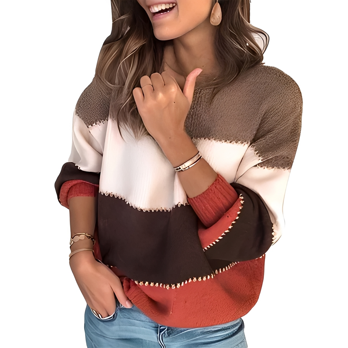 Aubrie - Komfortabler und modischer Pullover mit Streifen
