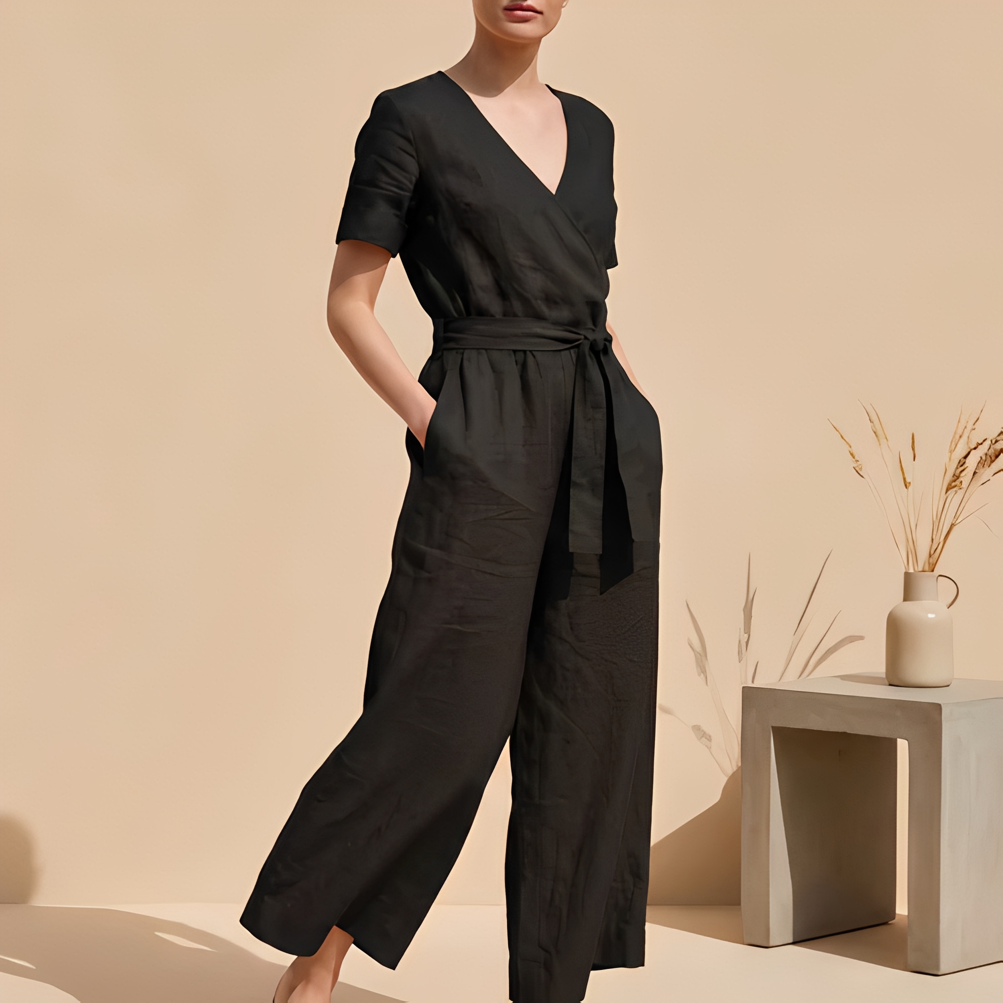 Charliya - Eleganter Overall mit vorderer Bindung für Damen