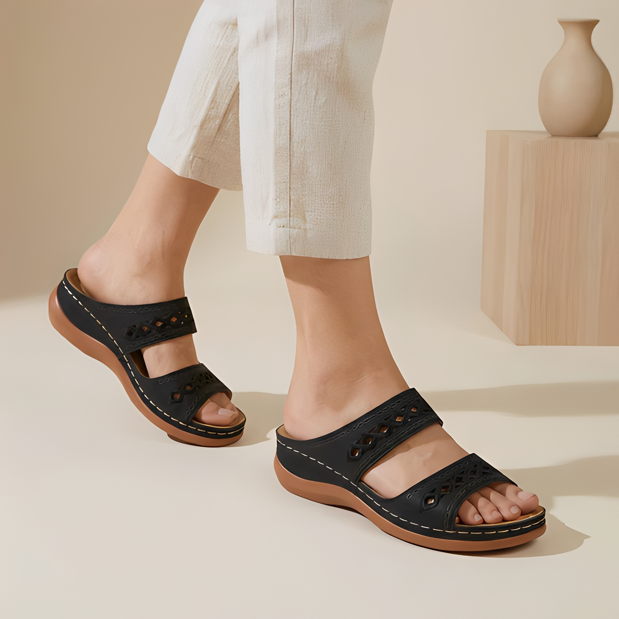 Aryan - Bequeme Sommer-Sandalen mit Riemen für Damen