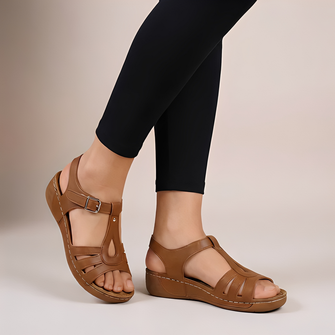 Larvien - Modische T-Riemen-Sandalen für Damen