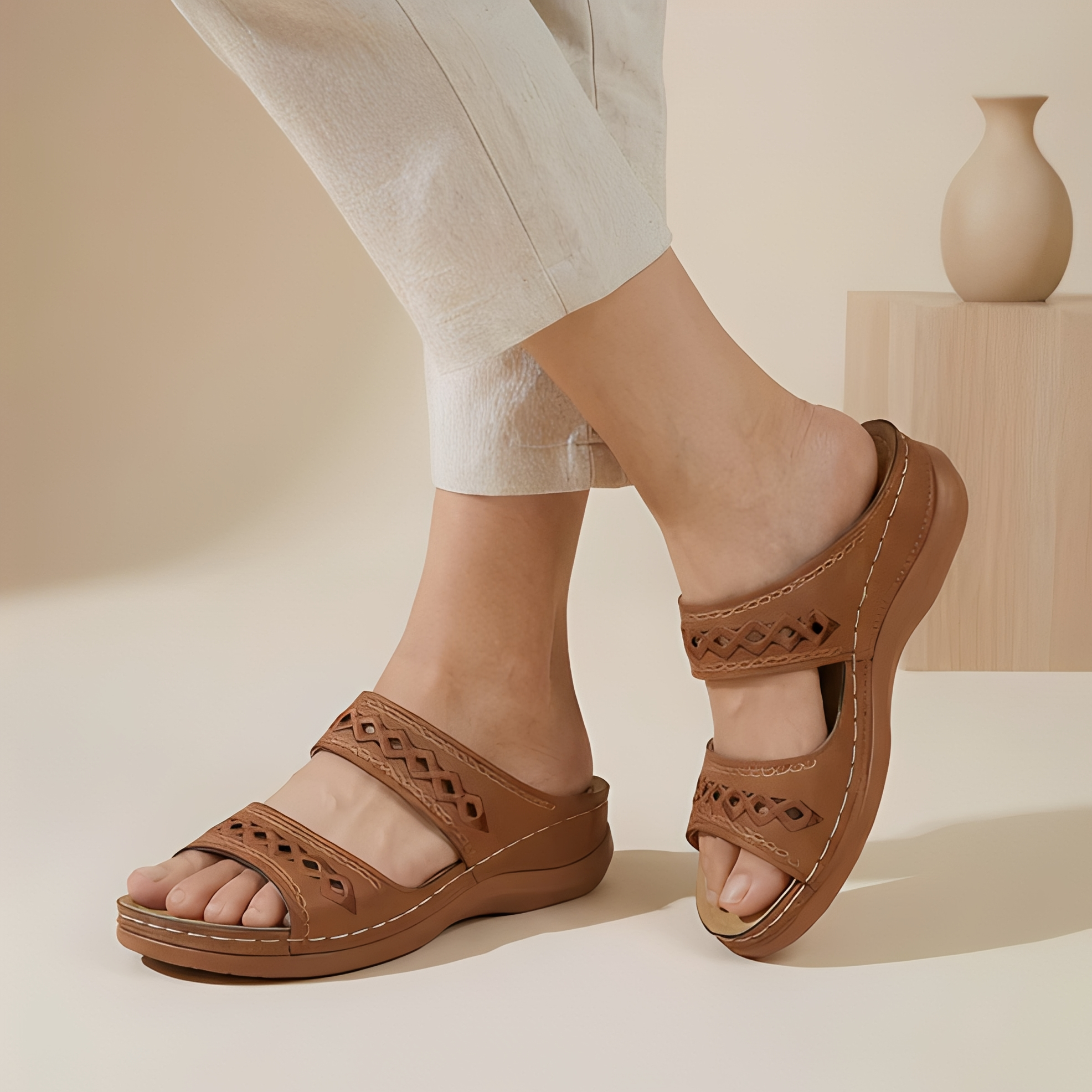Aryan - Bequeme Sommer-Sandalen mit Riemen für Damen