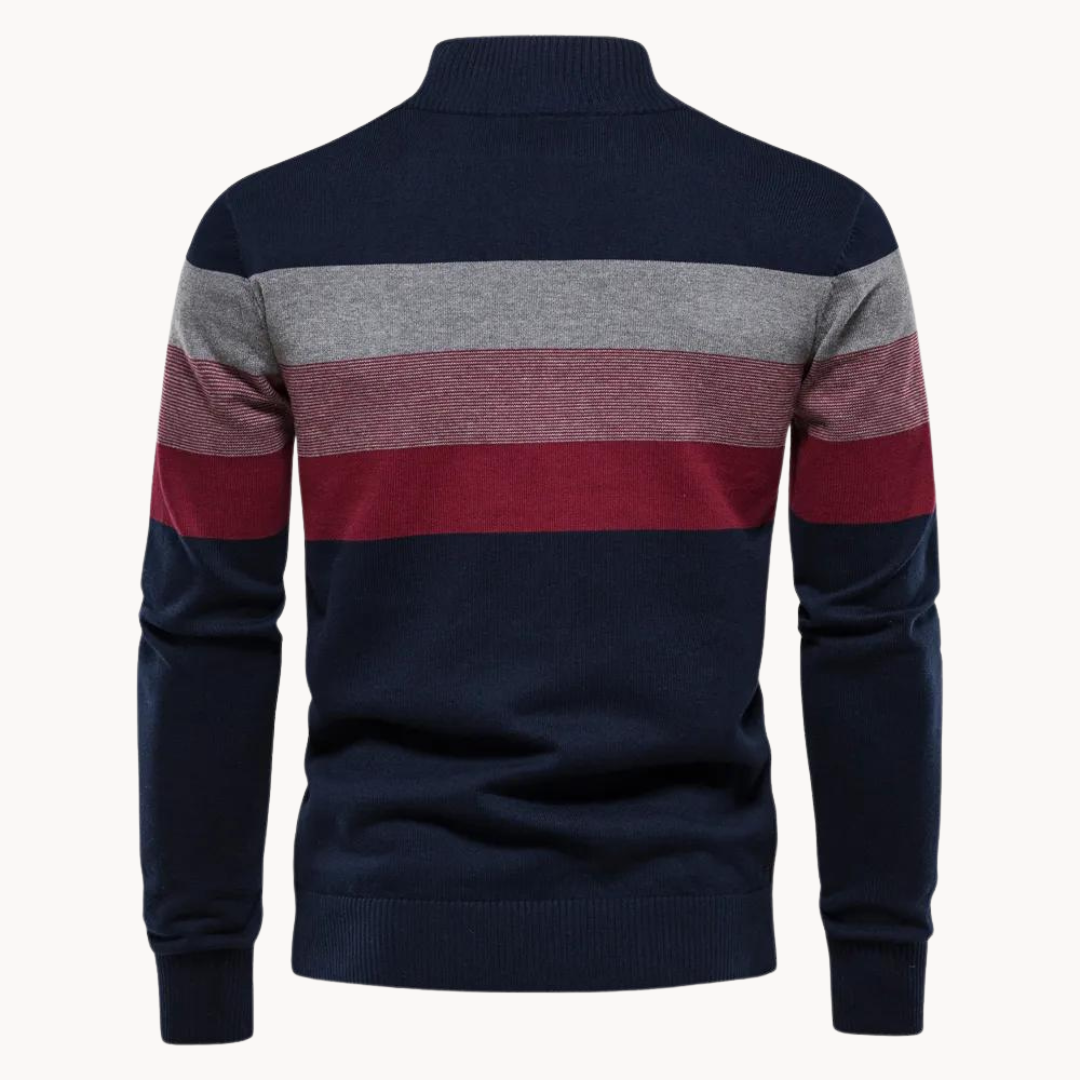 Aurullo - Gemütlicher Pullover mit halbem Reißverschluss