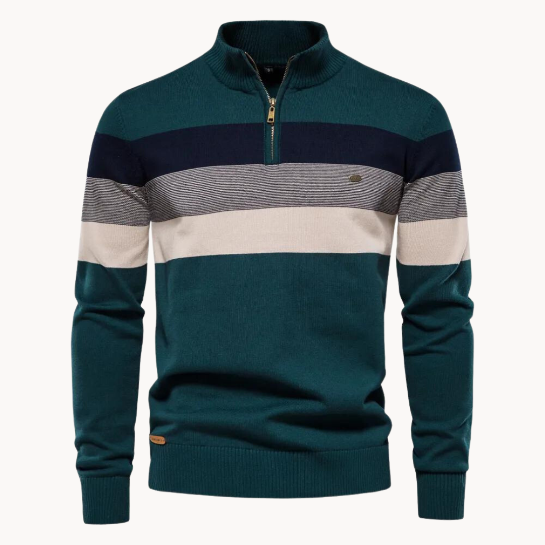 Aurullo - Gemütlicher Pullover mit halbem Reißverschluss