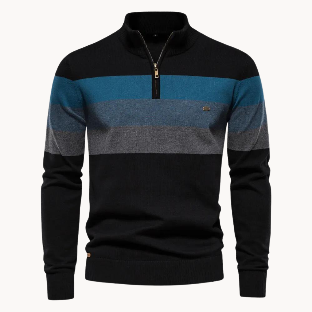 Aurullo - Gemütlicher Pullover mit halbem Reißverschluss