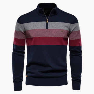 Aurullo - Gemütlicher Pullover mit halbem Reißverschluss