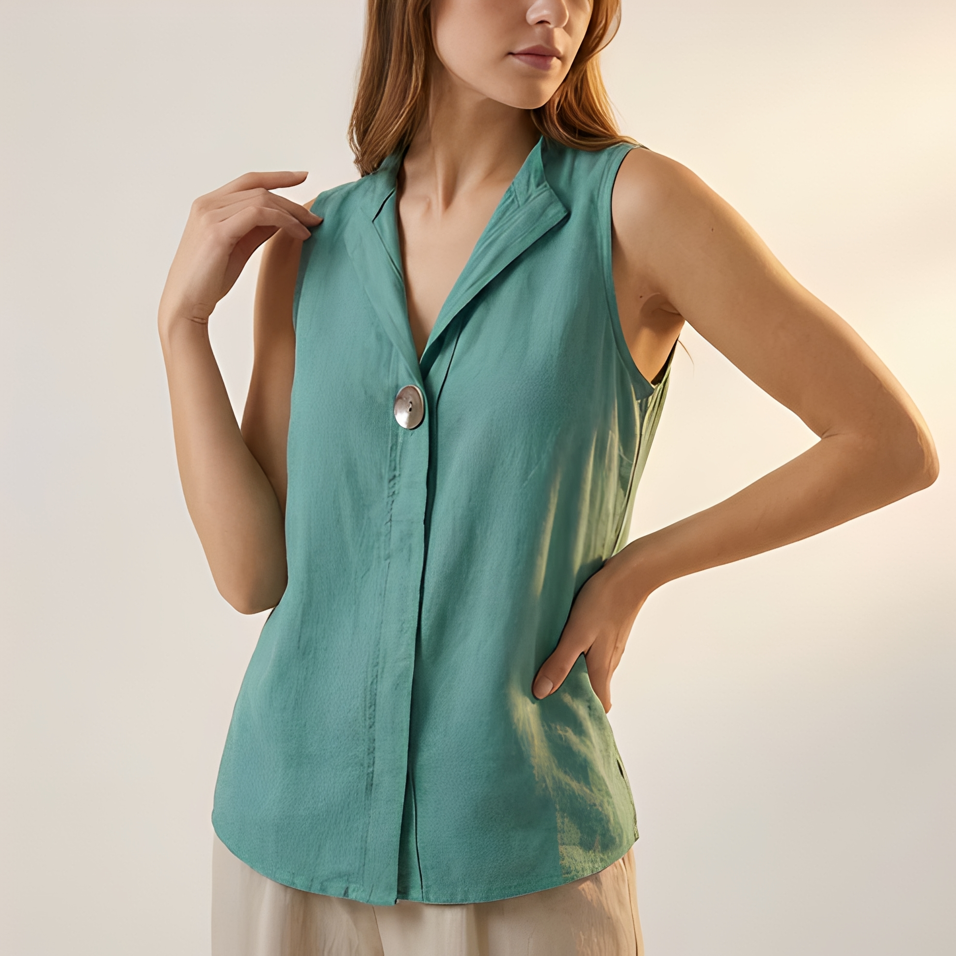 Janice - Ärmellose Bluse mit lockerer Passform für Damen