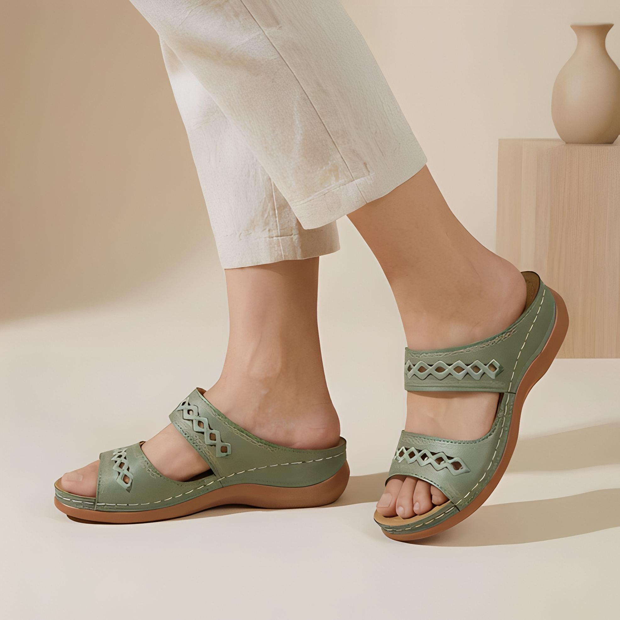 Aryan - Bequeme Sommer-Sandalen mit Riemen für Damen