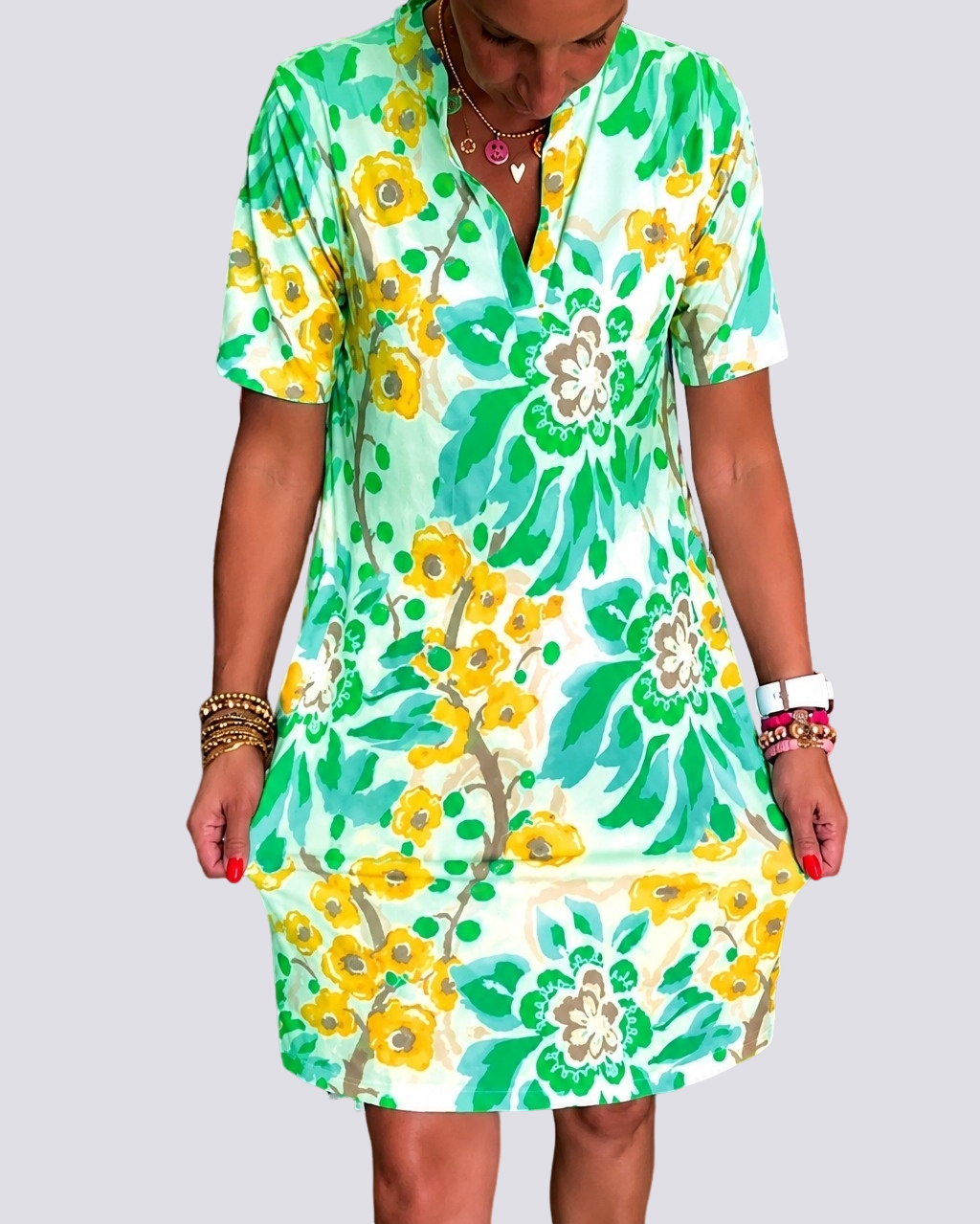 Pauline - Kleid mit Blumenmotiven