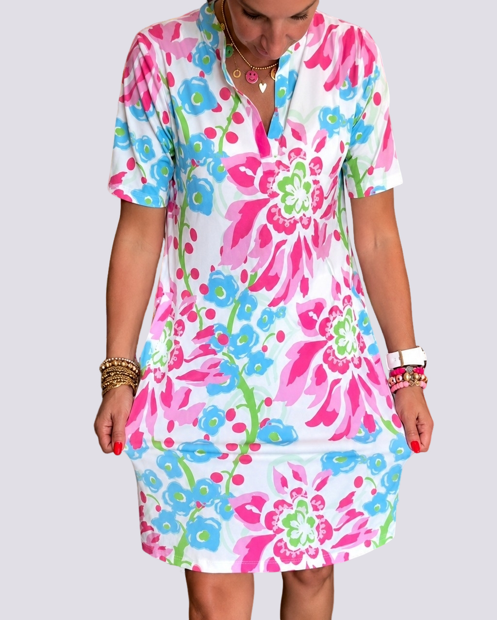 Pauline - Kleid mit Blumenmotiven