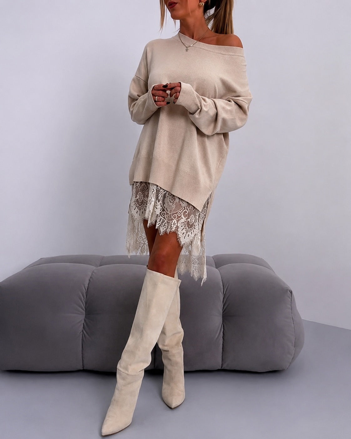 Eleanor - Elegantes Kleid mit schulterfreiem Schnitt