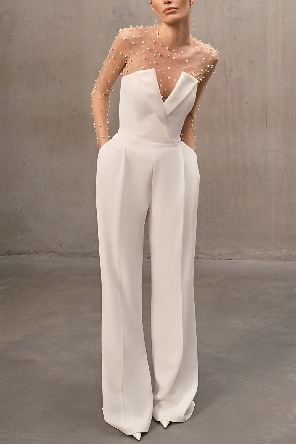 Nadine - Eleganter schulterfreier Jumpsuit
