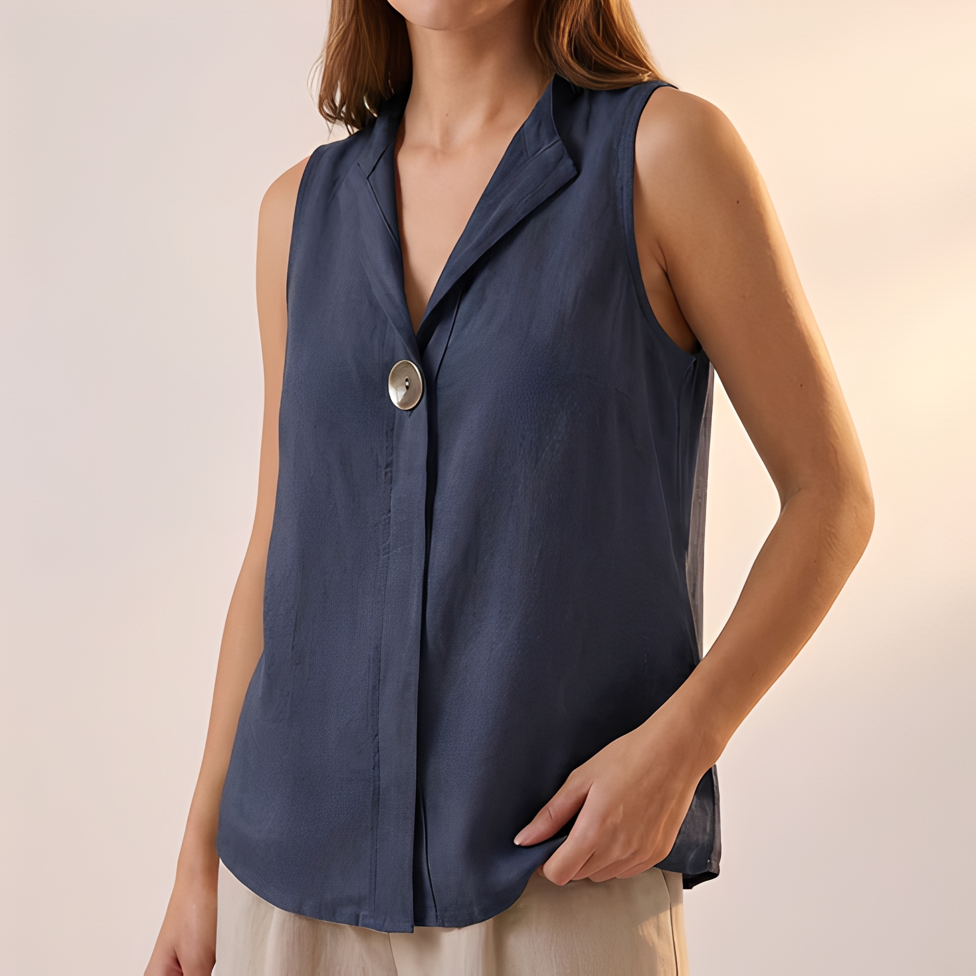 Janice - Ärmellose Bluse mit lockerer Passform für Damen