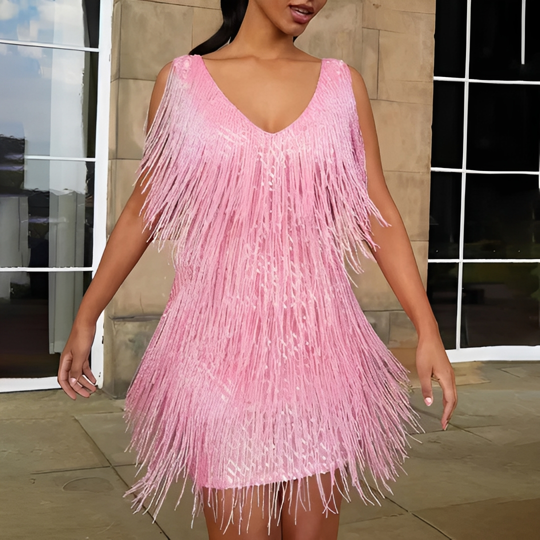 Kathlen - Stilvolles Damen-Wickelkleid mit V-Ausschnitt