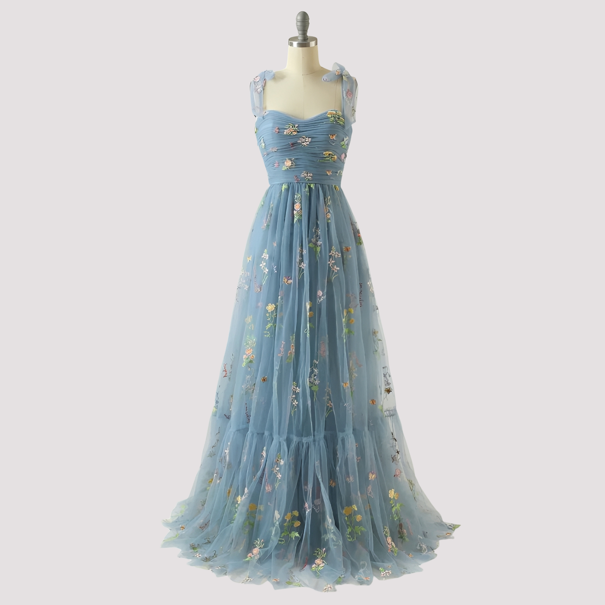 Livia - Stilvolles Abendkleid mit Blumenstickerei