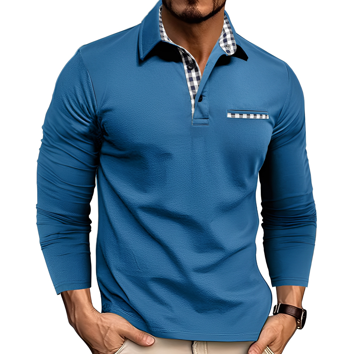 Grover - Bequemes Langarm-Poloshirt