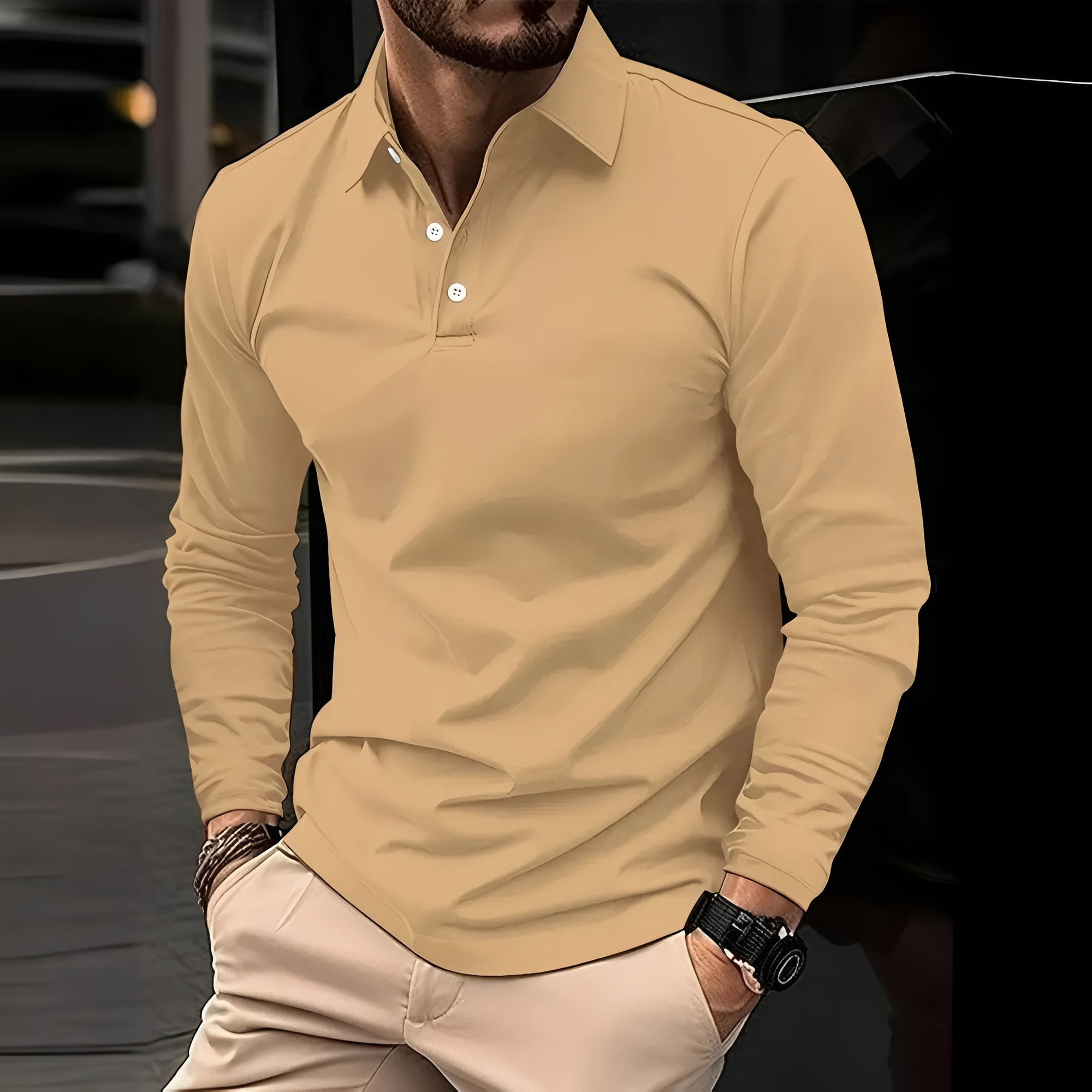 Conner – Herren-Poloshirt mit langen Ärmeln – Lässig & bequem
