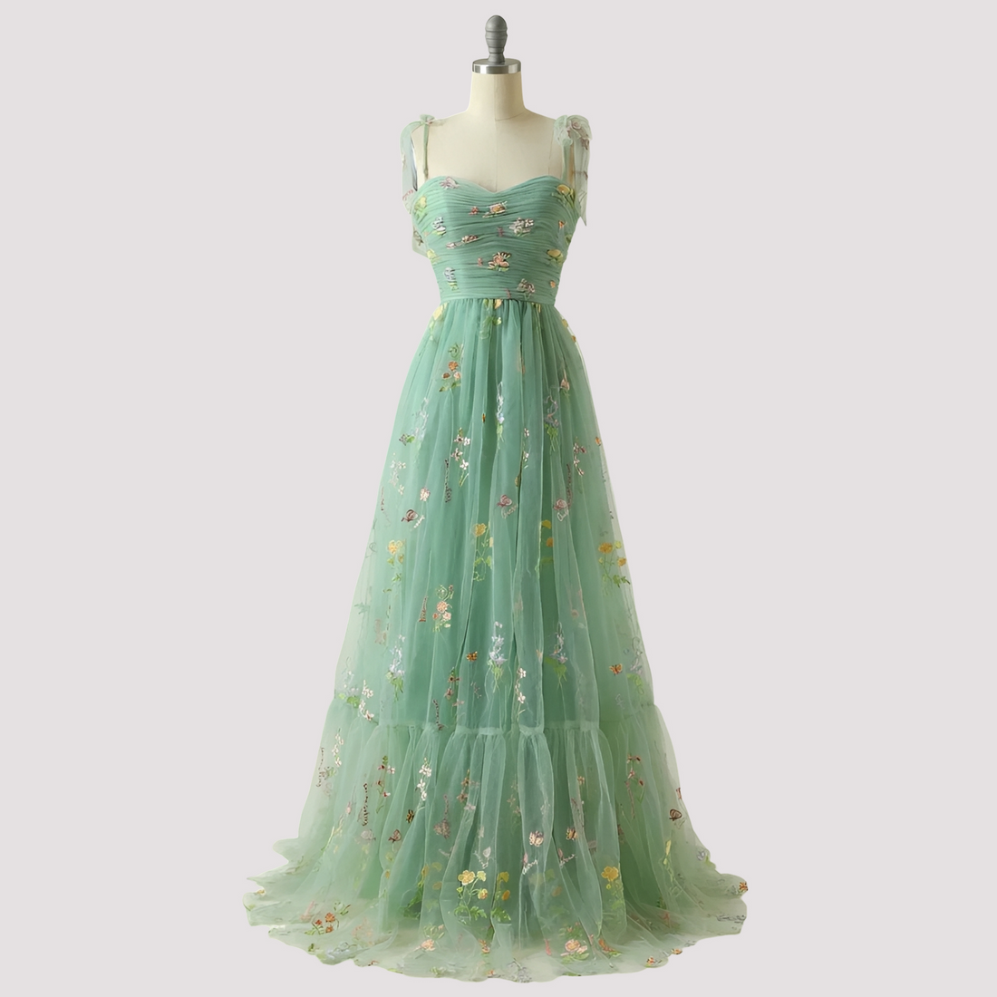 Livia - Stilvolles Abendkleid mit Blumenstickerei