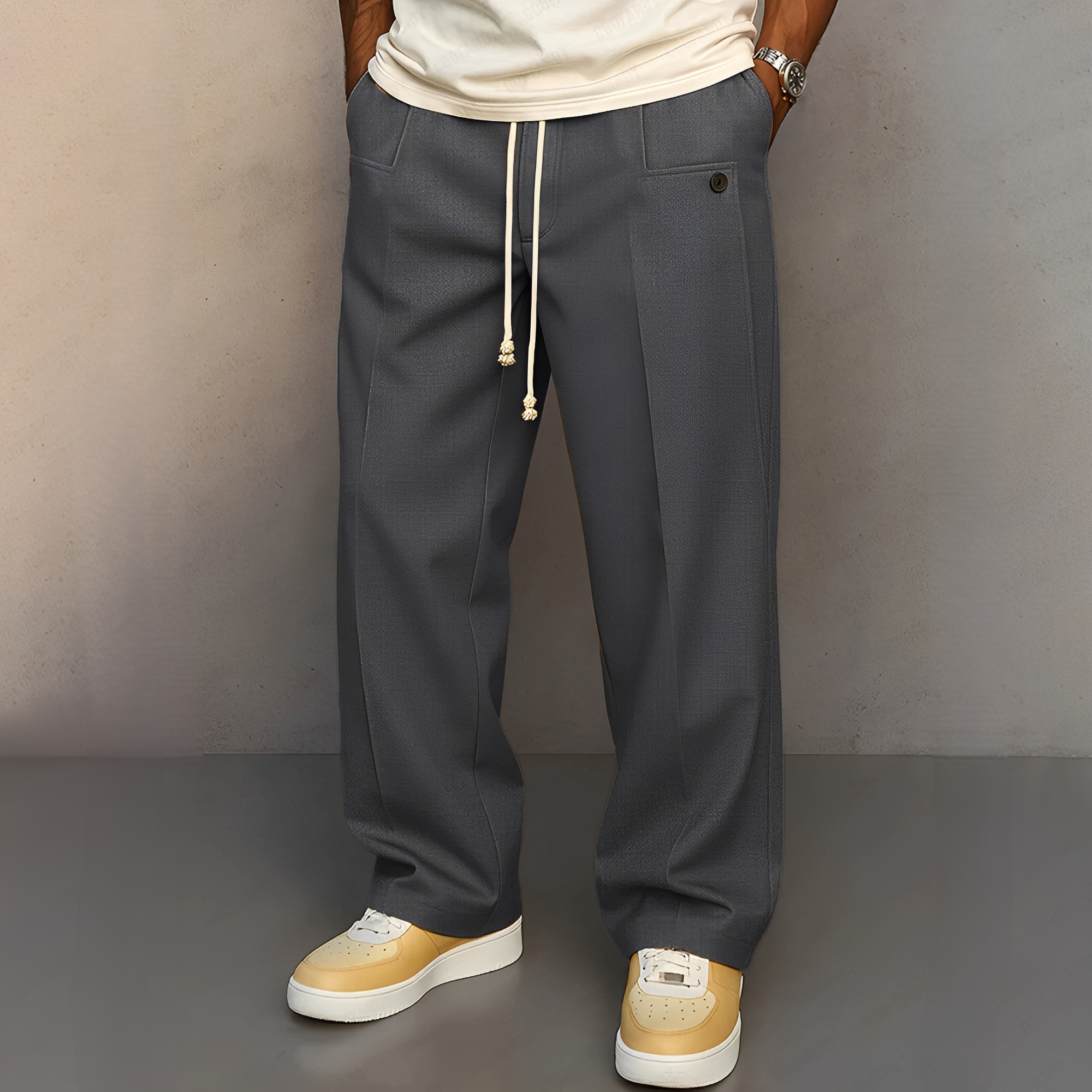 Conor - Lässige Hose für Herren mit geradem Schnitt und Kordelzug